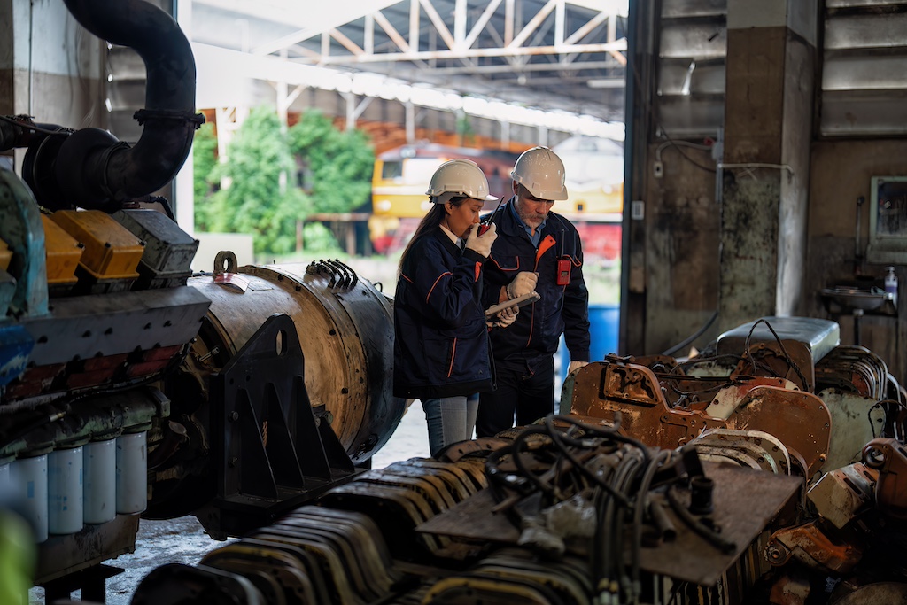 two engineer checking the maintenance