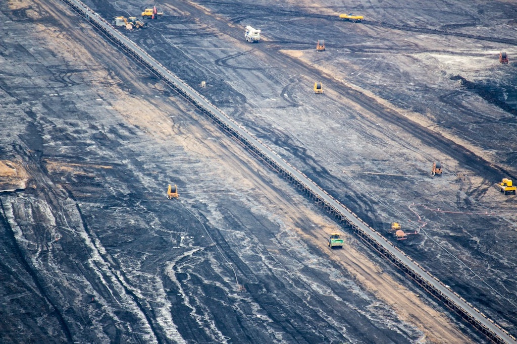 aerial view of large empty construction site