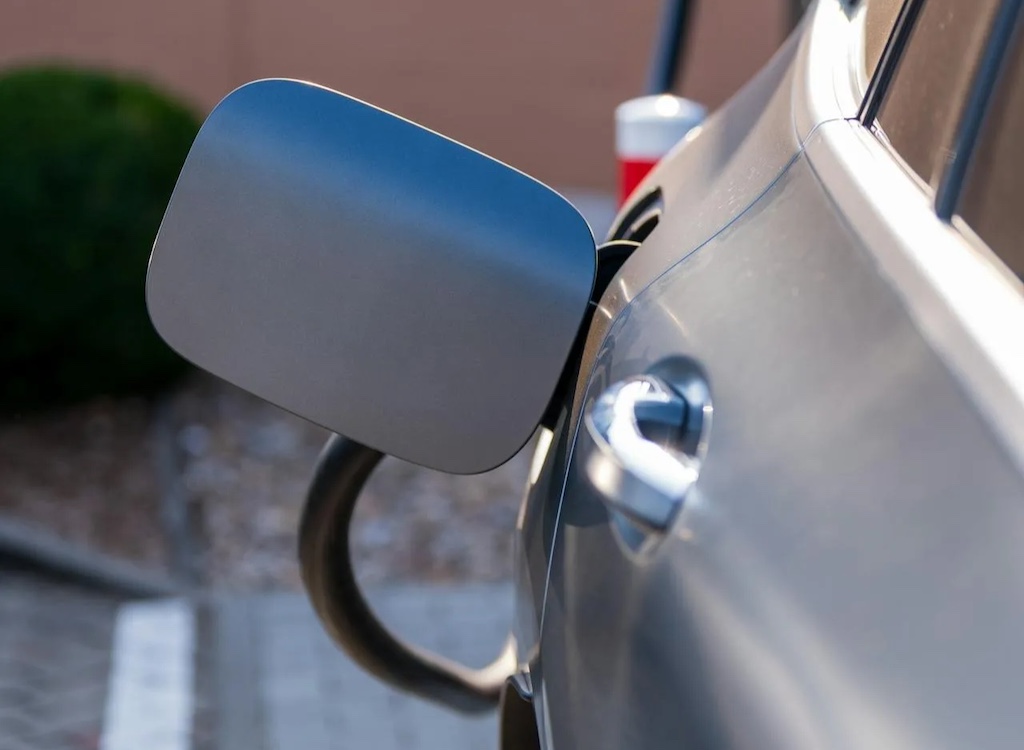 electric car charging at station