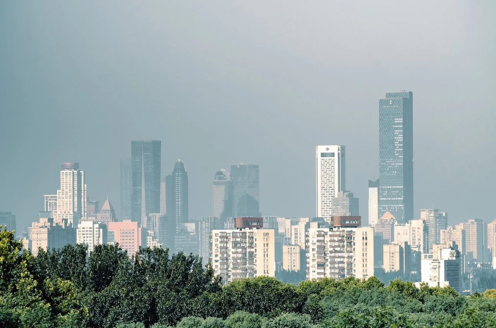 Skyline view of Nanjing City China